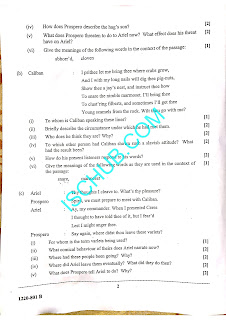 Isc english literature paper 2019 image