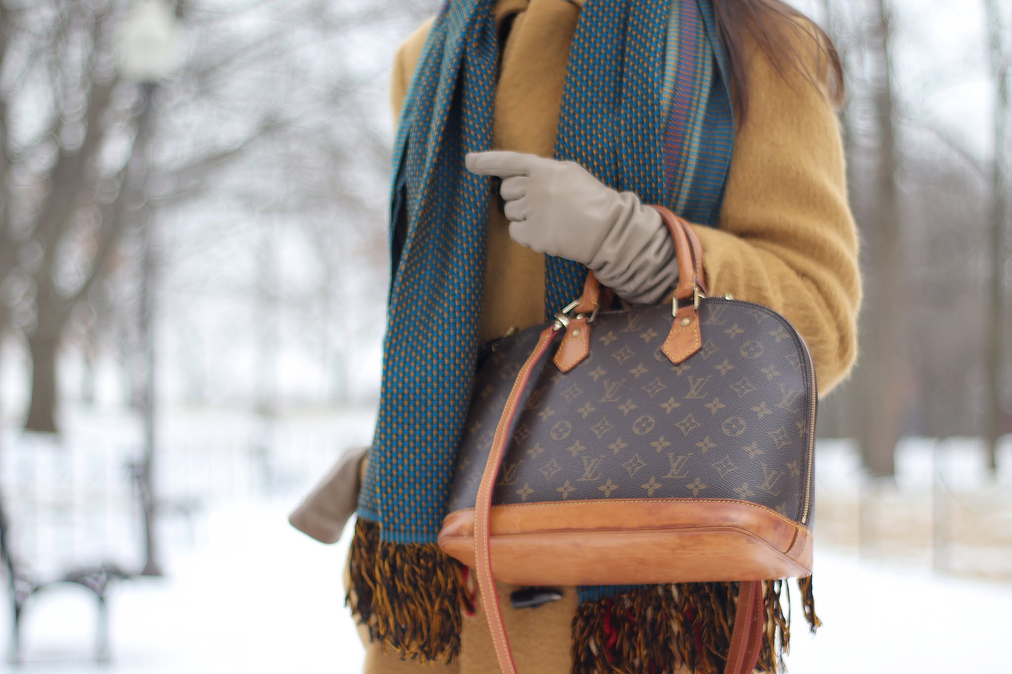 Winter Outfit, Louis Vuitton Alma bag - Fleur d'Hiver