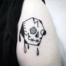 Amazing Skull minimalist tatto design