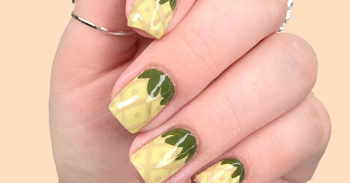 6. Peach and Pineapple Fruit Nail Design - wide 3