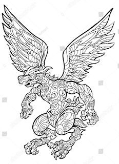 Gambar Mewarnai Hitam Putih Burung Garuda Terbaru