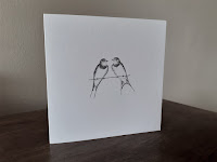 Pair of Swallow stipple illustration by Rachel M Scott
