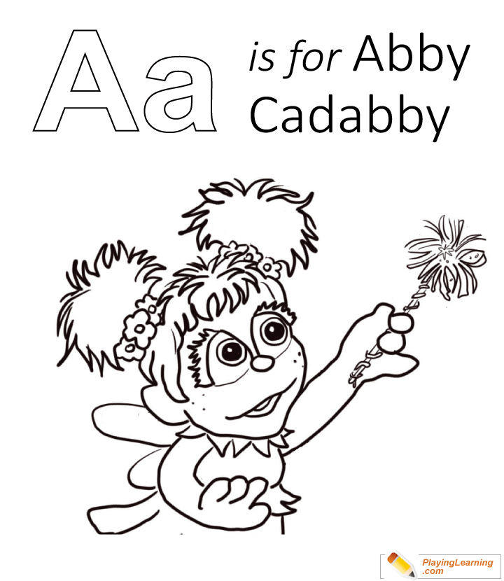 Sesame Street Abby Coloring Coloring - A Is For Abby Coloring Page 01 Free A Is For Abby Coloring Page 