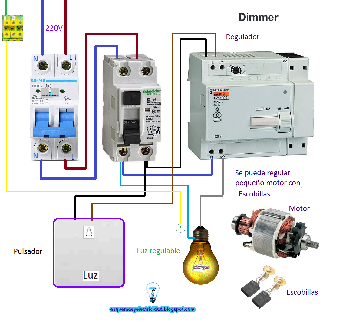 Esquemas eléctricos: Esquema eléctrico Dimmer