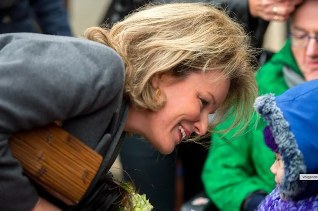 Queen Mathilde of Belgium visited the health center "Sint-Oda" in Overpelt,