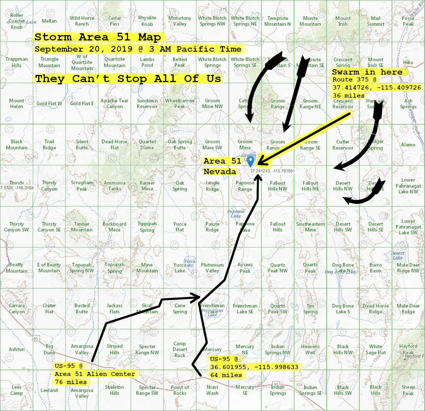 Anne's Creative Cornucopia: "Area 51 - Nevada - Storm Map" - Map