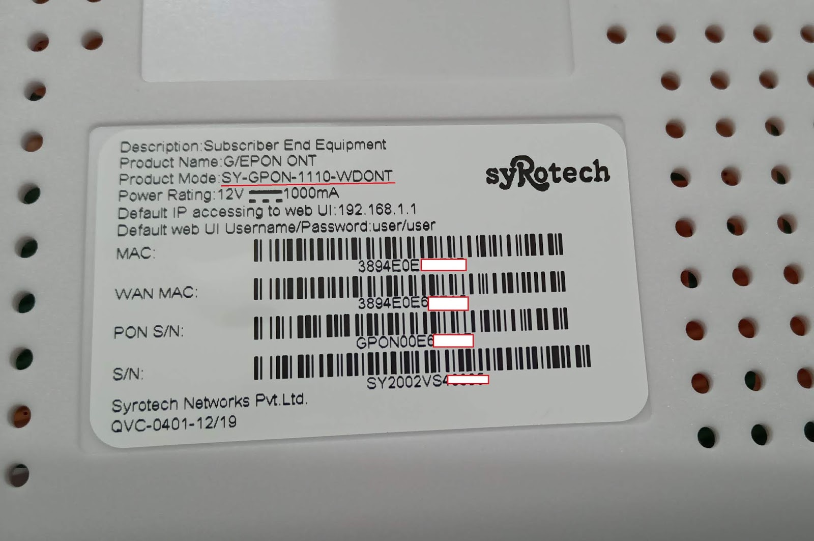 ONT Security procedure to restrict remote access and avoiding modem