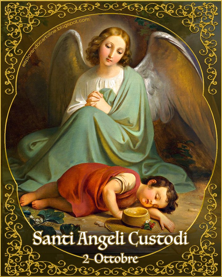 Esplorando Cartoline CDB Santino Celebrazione Religiosa. Oggi Celebriamo SANTI ANGELI CUSTODI