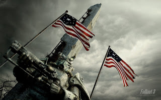 Fallout Brotherhood of Steel Waving Flags HD Wallpaper