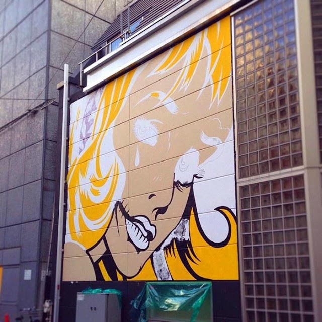 New Street Art Piece By British Stencil Artist D*Face in Shibuya, Tokyo, Japan. 3