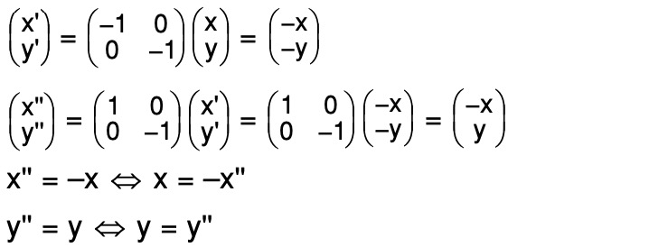 Transformasi T mewakili komposisi rotasi R(O, 180