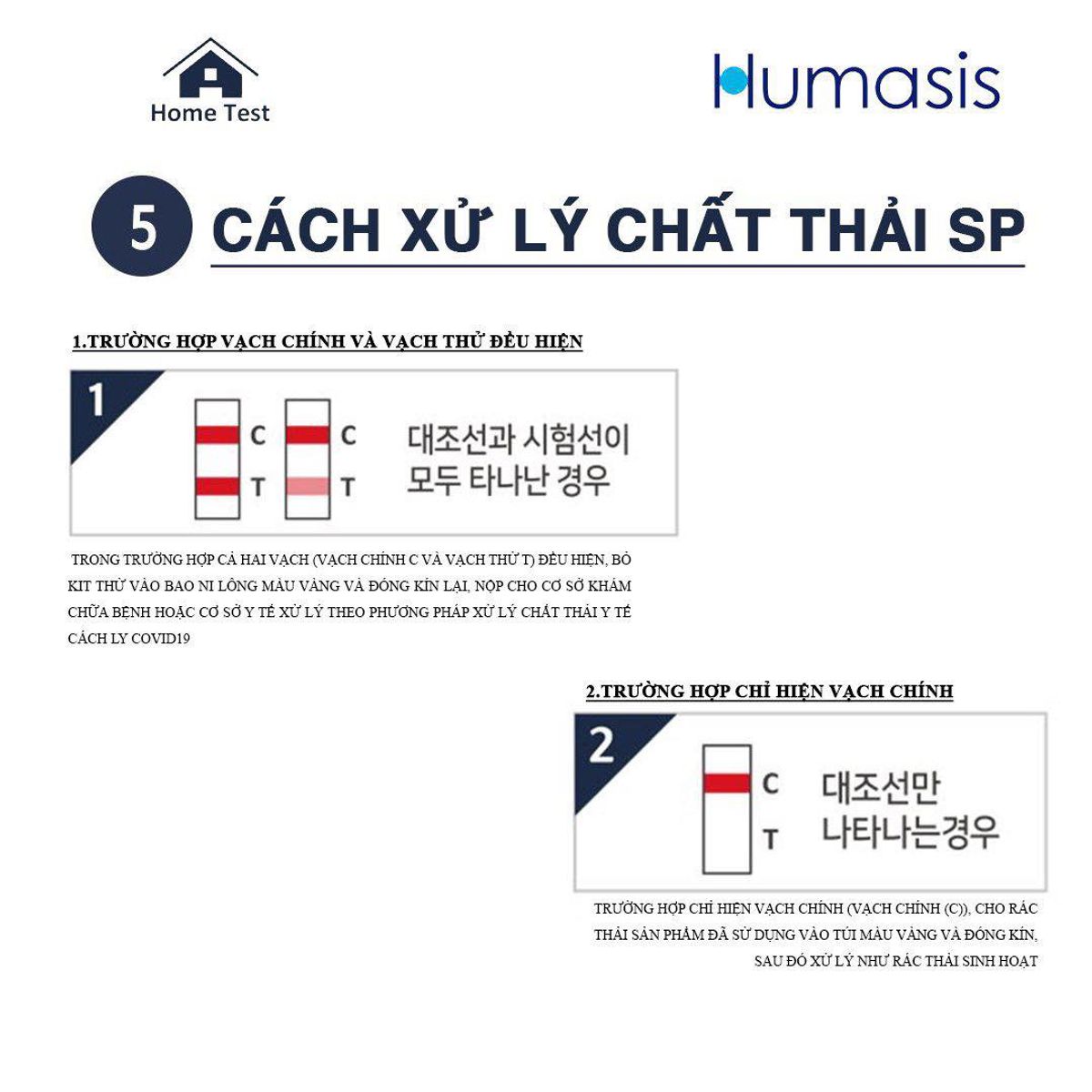 KIT TEST NHANH COVID 19 CHO 1 NGƯỜI - HUMASIS