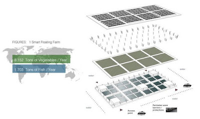 Una granja solar flotant que pot produir 20 tones de verdures al dia