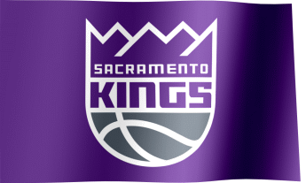 The waving flag of the Sacramento Kings with the logo (Animated GIF)