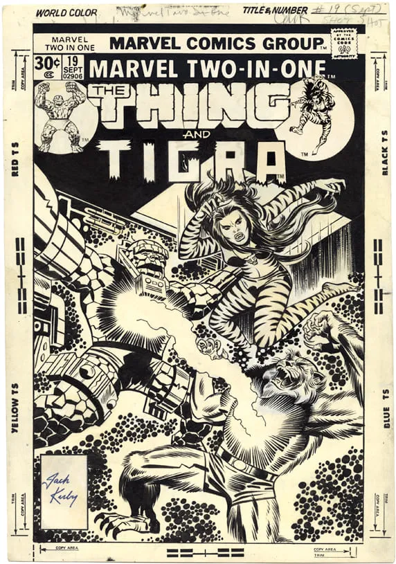 Marvel Two-In-One #19, portada de Jack Kirby y Frank Giacoia