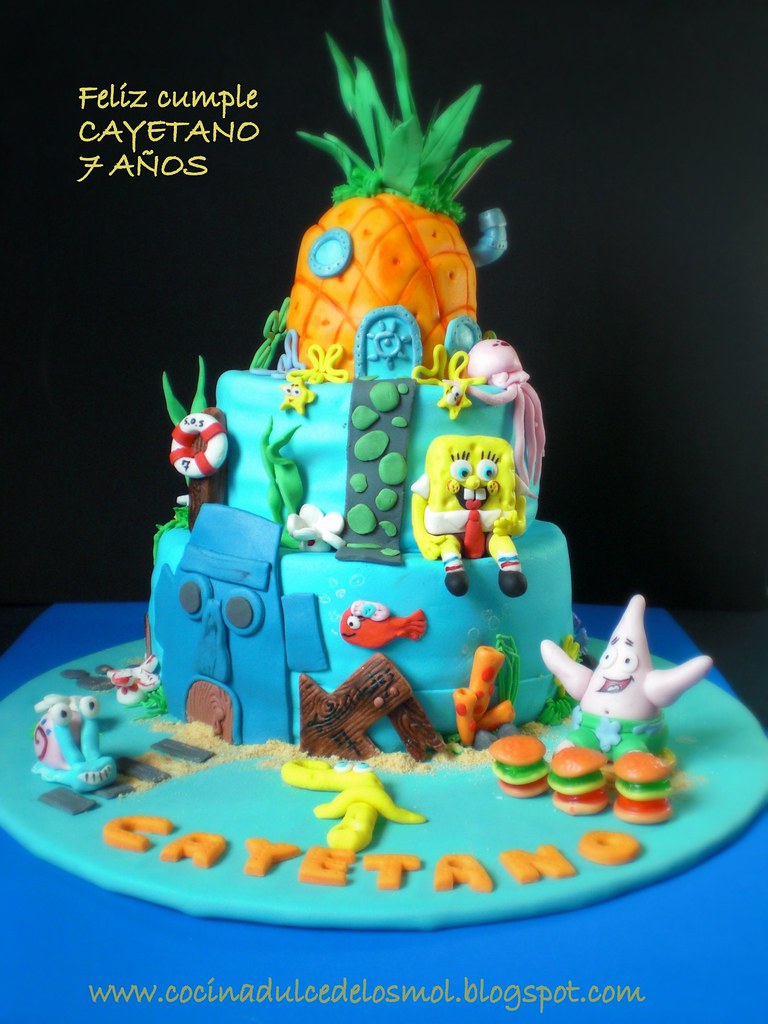 Spongebob Cake. Tarta Bob Esponja - Cakemol