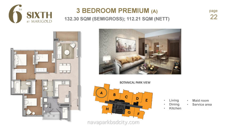 Denah Lantai Marigold NavaPark BSD Tipe 3BR Denah Lantai Marigold NavaPark BSD Tipe 3BR