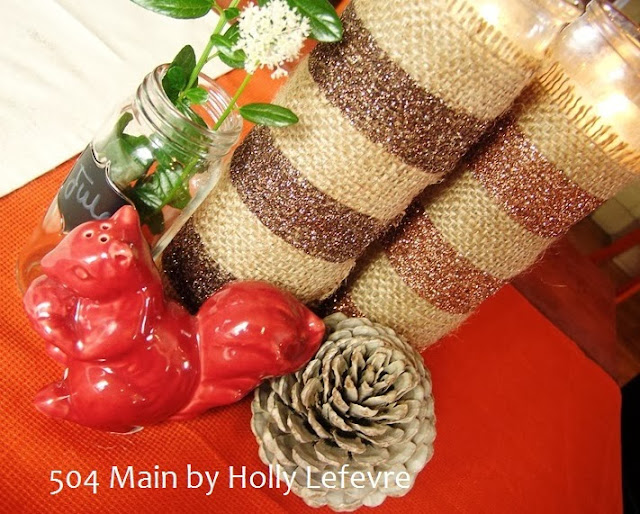 Glittering Burlap Candle Wrap by 504 Main