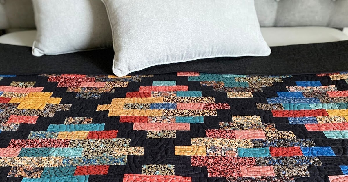 Busy Hands Quilts: Hampton Court Quilt Pattern the Black Background One