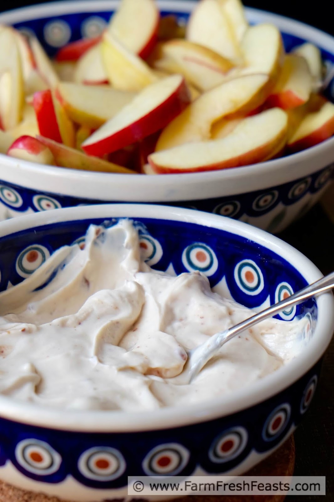 Farm Fresh Feasts Cream Cheese Toffee Dip for Fruit (My Apple Dip)