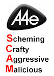 A4e Scam in red - A4 size