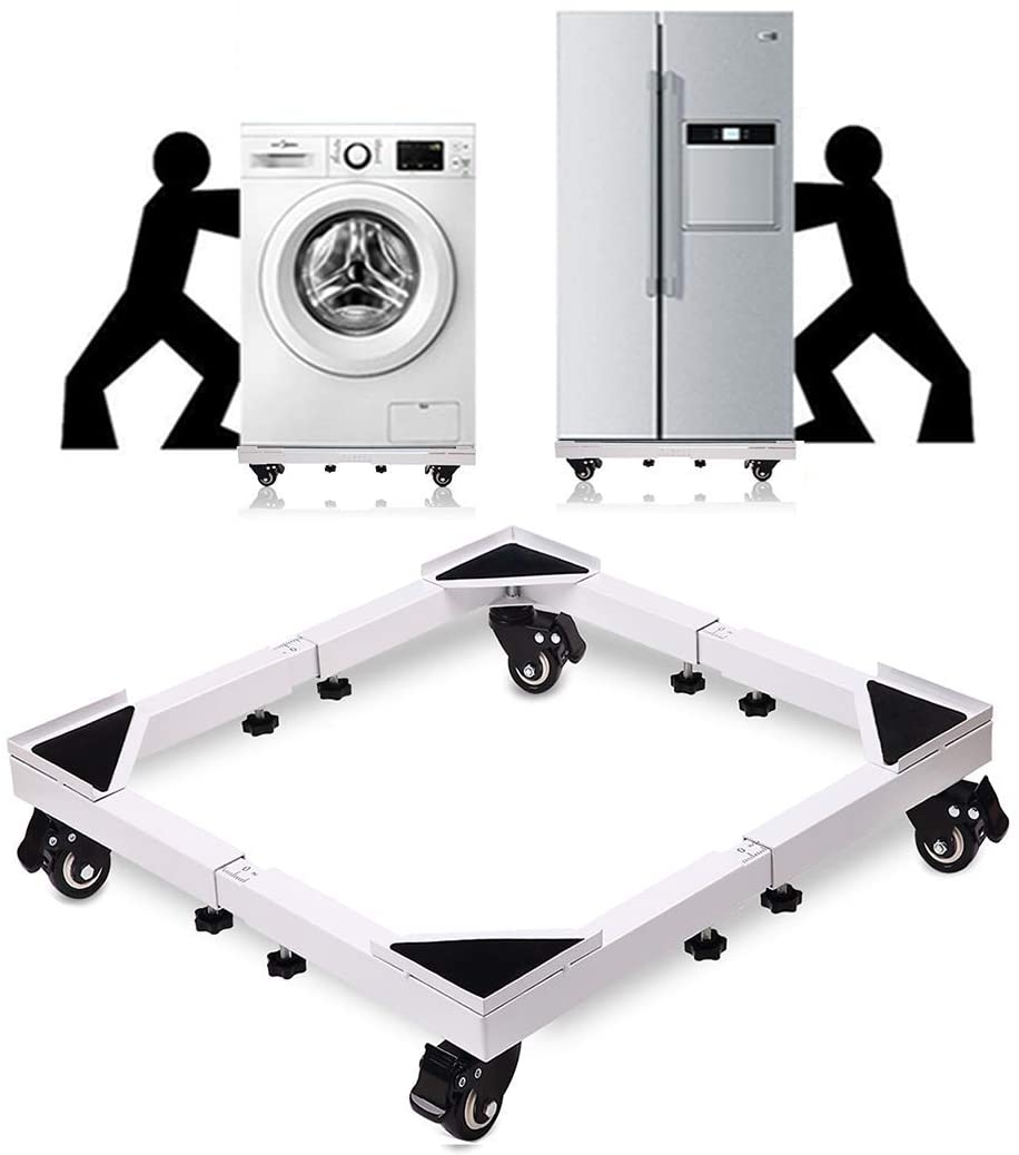 Base de lavadora mini soporte para nevera, carro móvil ajustable de la carretilla de los muebles, soporte universal del rodillo móvil con 4 ruedas