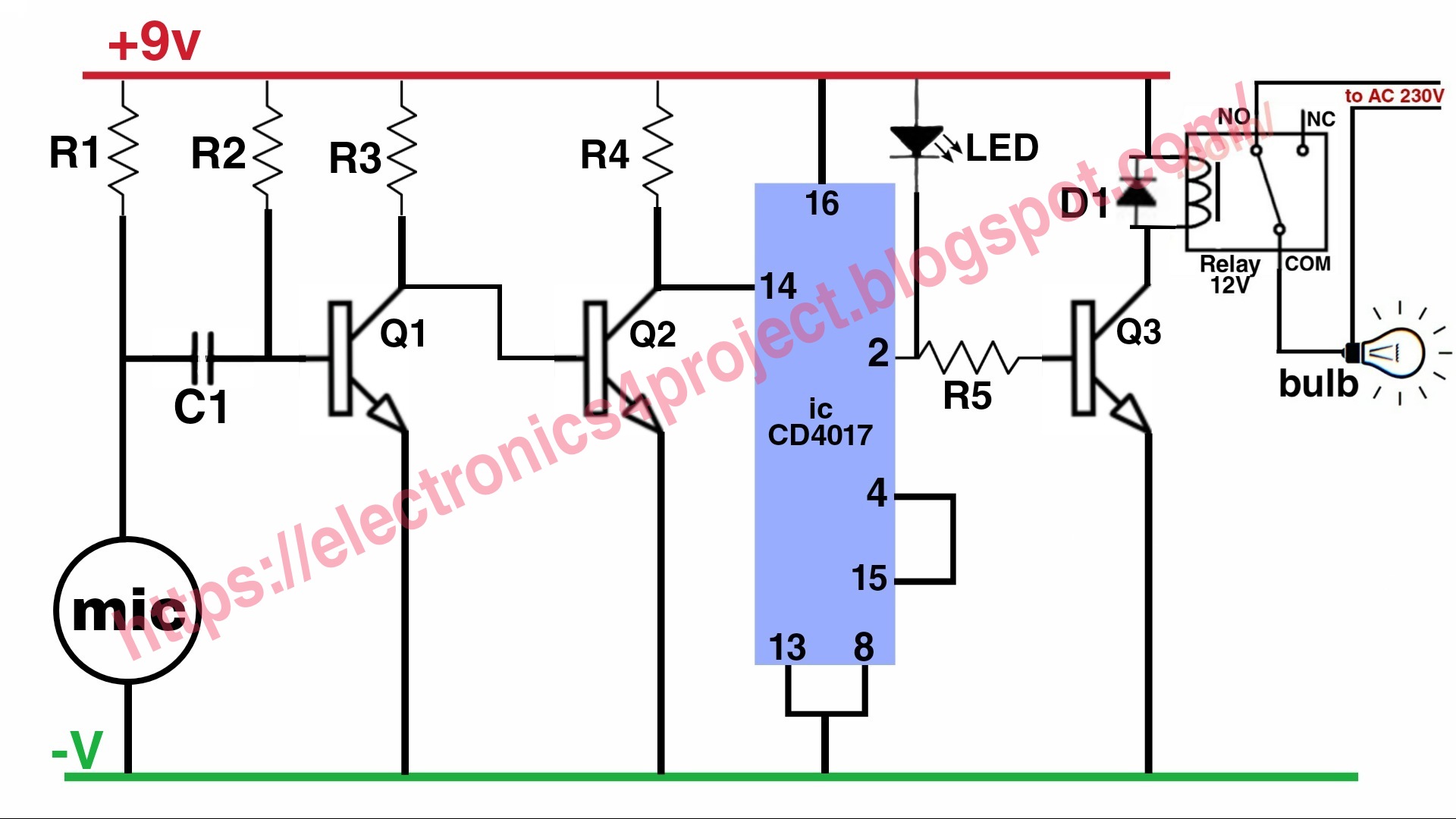 sound operator on off switch circuit diagram