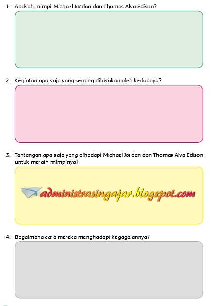 Kunci Jawaban Buku Tematik Tema 6 Kelas 4 Halaman 35 36 38 39 41 43 44 Administrasi Ngajar