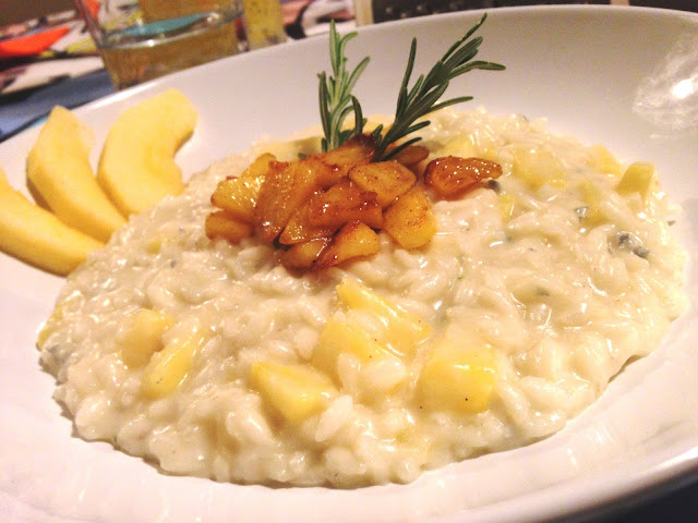 Risotto Bleu d'Aoste e Mele Renette