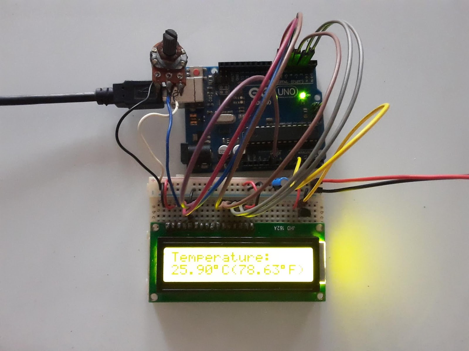 LM35 Temperature Sensor with Arduino and LCD | ee-diary