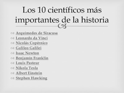 Científicos mas importantes de la historia