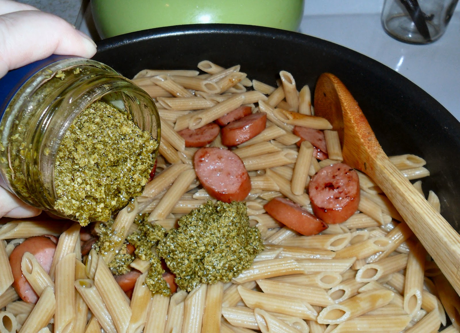 The Last Cordwainer Pesto Kielbasa Pasta