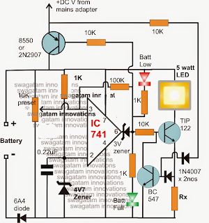 Smart Emergency Lamp Circuit with Maximum Features ~ Electronic Circuit ...