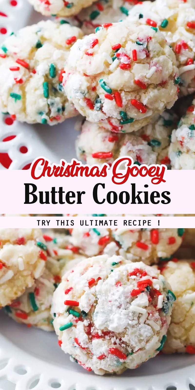 Christmas Gooey Butter Cookies - 3 SECONDS