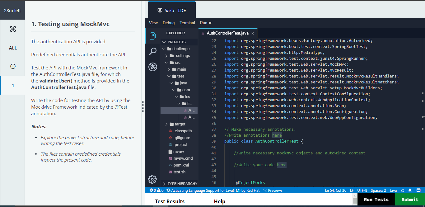 No Need to write the Test Cases