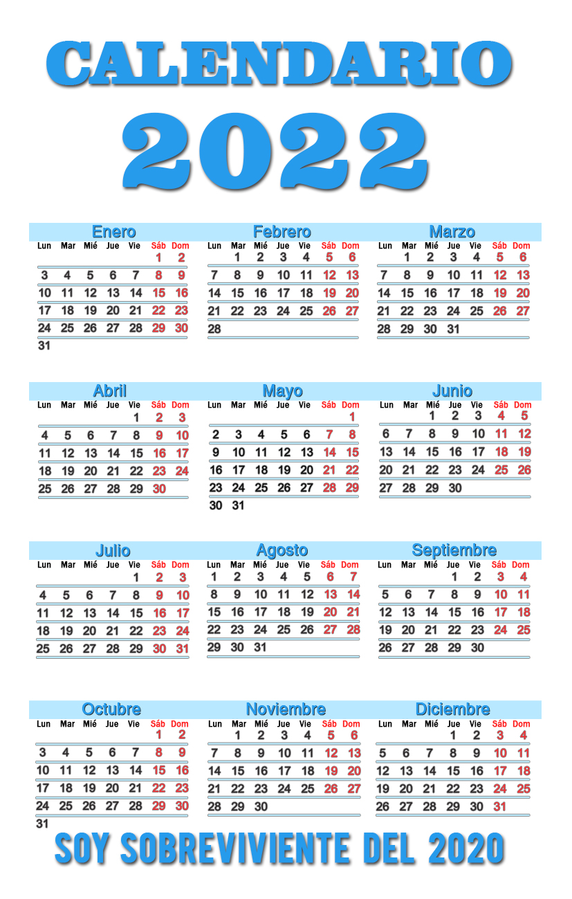 Calendarios 2022 Editables En Photoshop
