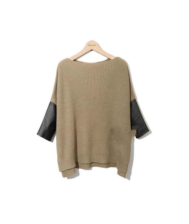 Splice Leather Sweater ~ ArrogantMinnie Preorder - Clothings