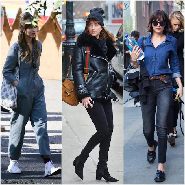 Dakota Johnson wore loafers, boots, and sneakers.