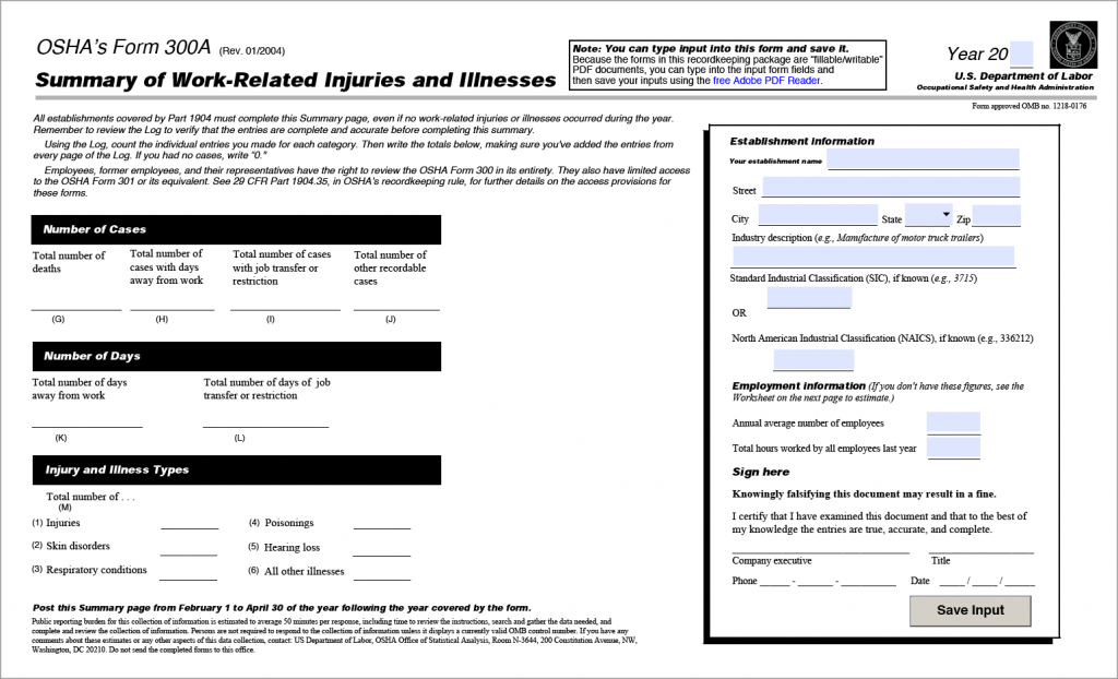 hcsi cal osha form 300a