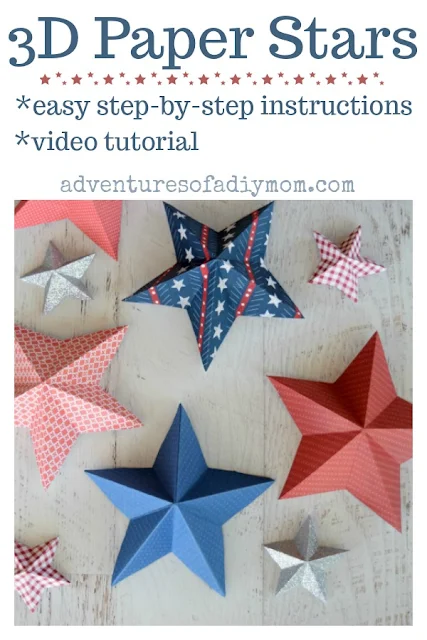 3D paper stars with easy to follow instructions