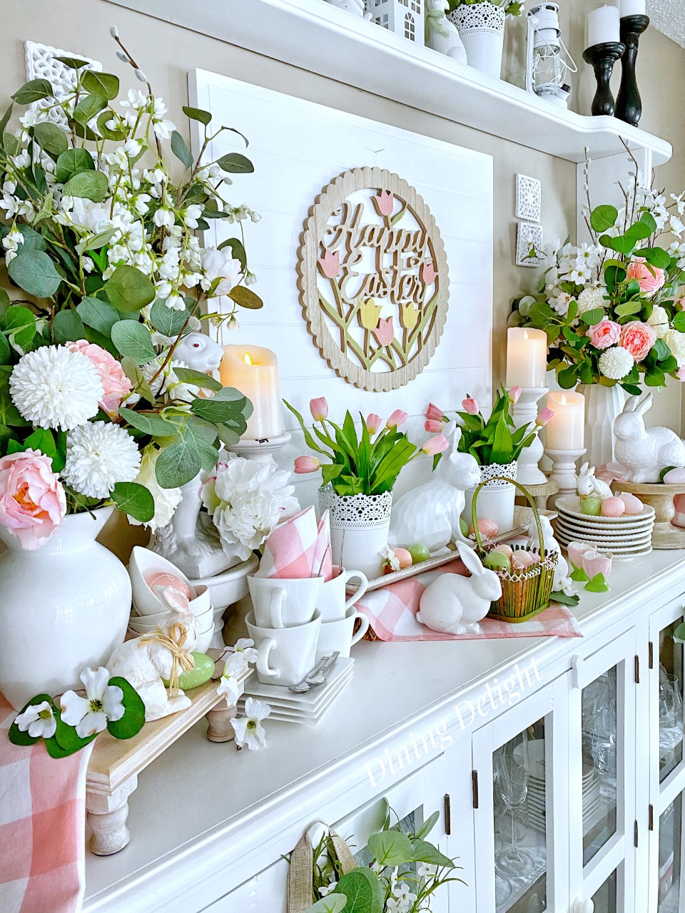 Dining Delight Easter Decorations for the Kitchen Sideboard