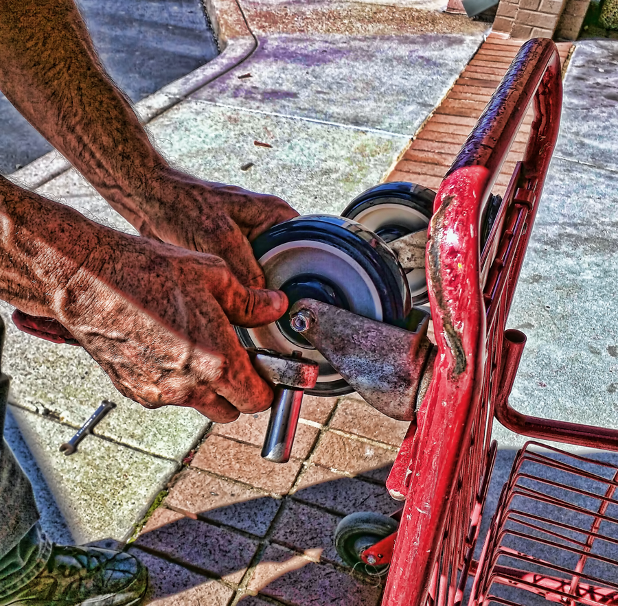 chuckography Dangit! Grocery cart wheel wobble!