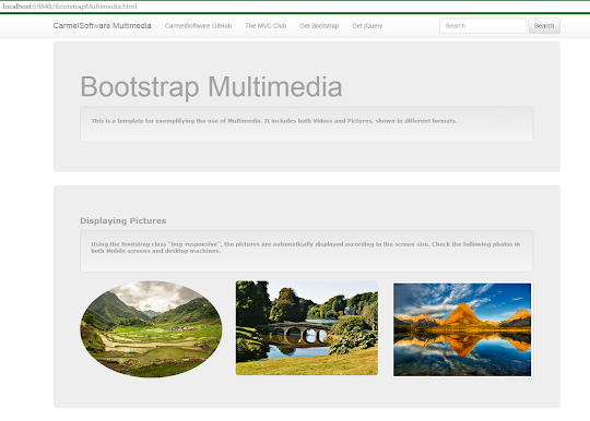 Bootstrap Tutorial Lesson 8 - Responsive Multimedia Video and Pictures    1    