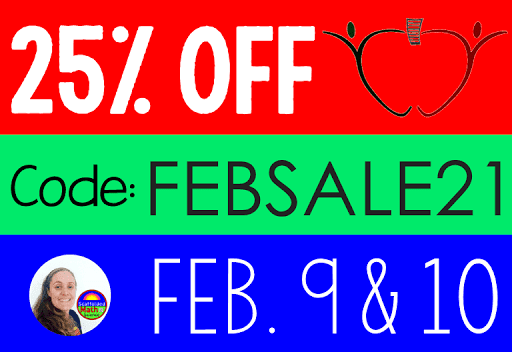 25% off sale February 9 & 10, 2021