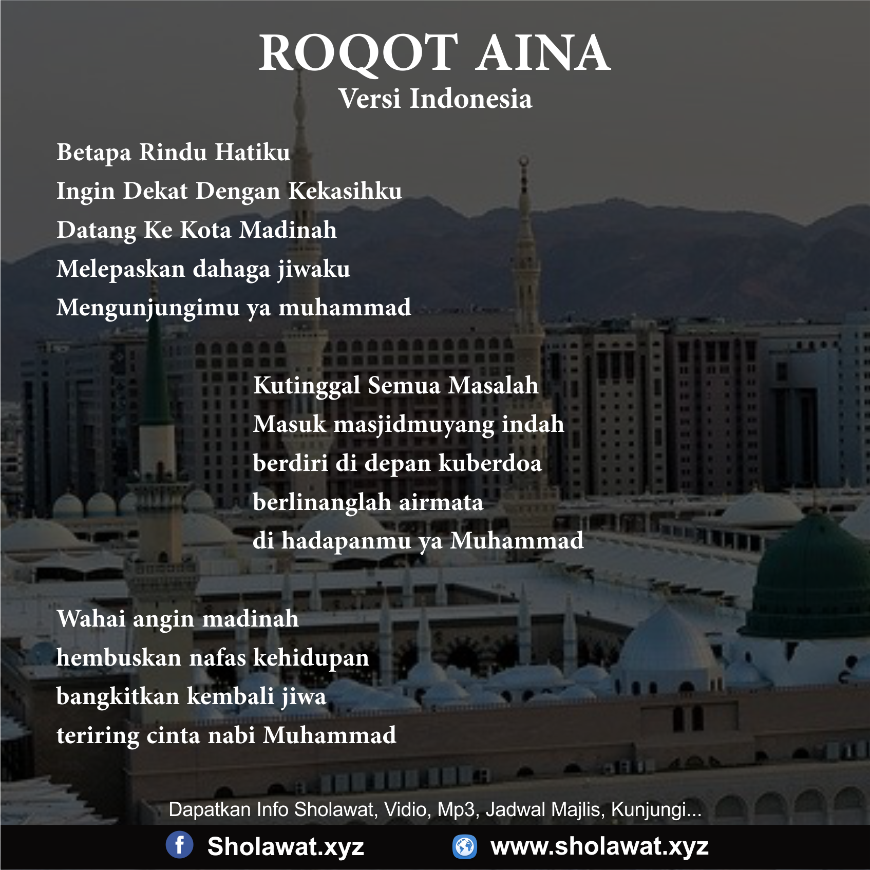 Lirik Sholawat Roqot Aina Versi Indonesia Assalamu‘alaika Yaa