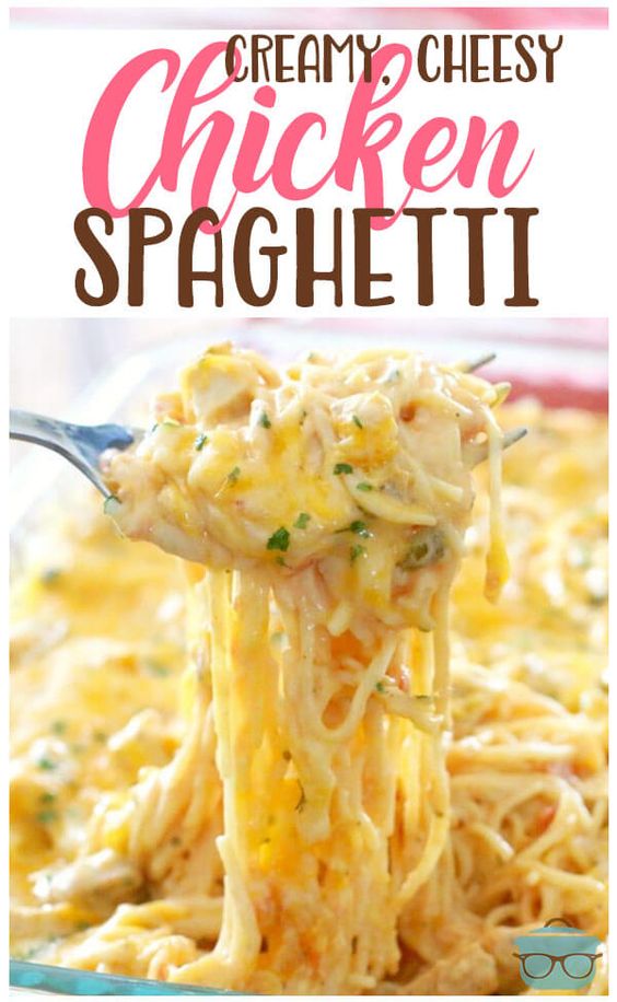 Creamy Cheesy Chicken Spaghetti easy recipes