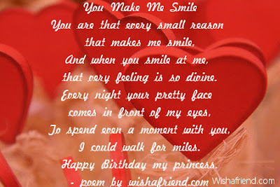 Happy Birthday Wishes for Girlfriend: you make me smile