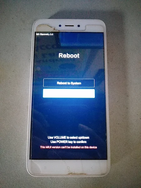 This MIUI Version can't be Installed on this Device
