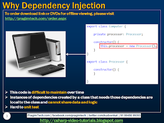 Sql server, .net and c# video tutorial: Why dependency injection