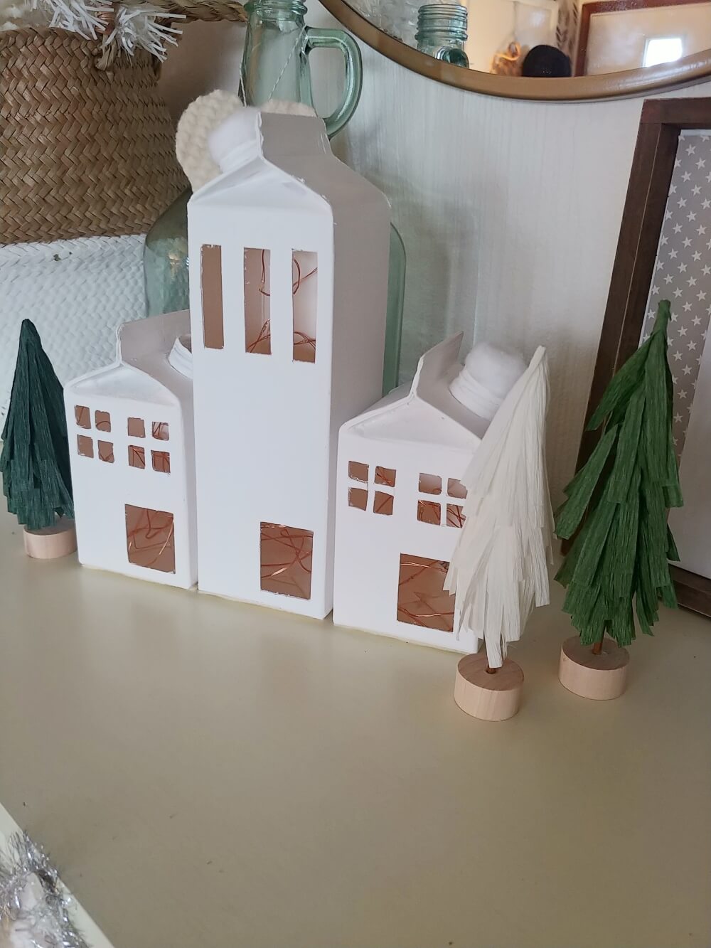 DIY Milk Carton Christmas Village Little Vintage Cottage